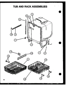 Tub And Rack Assemblies (Dus600b / P1139732nb) (Dus600ww / P1139732nw) (Ddw650b / P1139736nb) (Ddw650ww / P1139736nw) (Dus900b / P1139733nb) (Ddw950b / P1139737nb) (Ddw950ww / P1139737nw) parts for Caloric Dishwasher DUS500B/P1139731NB from AppliancePartsPros.com