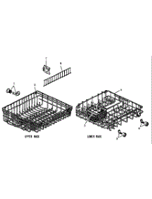 Upper / Lower Rack parts for Caloric Dishwasher DUS600B,WW/P1173718W from AppliancePartsPros.com