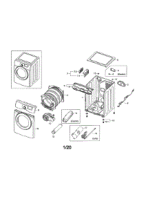 Main parts for Samsung Dryer DV220AEW/XAA-01 from AppliancePartsPros.com