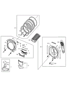 Drum Assy parts for Samsung Dryer DV330AEW/XAA-00 from AppliancePartsPros.com
