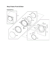 Front Frame & Door Assy parts for Samsung Dryer DV350AEP/XAA-01 from AppliancePartsPros.com
