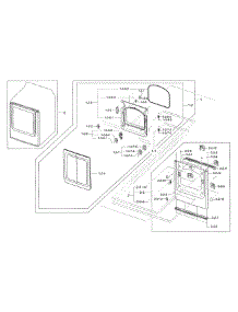 Front Frame & Door parts for Samsung Dryer DV40J3000EW/A2-01 from AppliancePartsPros.com