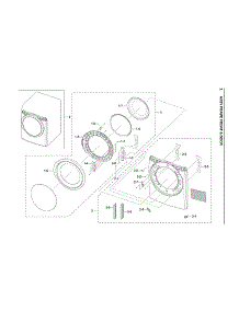 Front Frame & Door Assy parts for Samsung Dryer DV42H5000EW/A3-04 from AppliancePartsPros.com