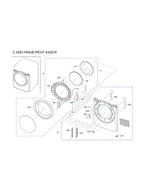 Front Frame & Door Assy parts for Samsung Dryer DV42H5200EF/A3-03 from AppliancePartsPros.com