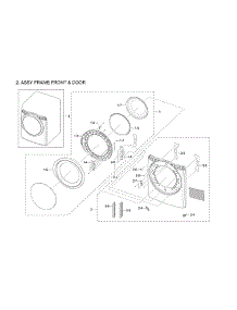 Front Frame & Door Assy parts for Samsung Dryer DV42H5200EP/A3-03 from AppliancePartsPros.com