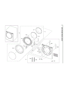 Front Frame & Door Assy parts for Samsung Dryer DV42H5200EW/A3-03 from AppliancePartsPros.com