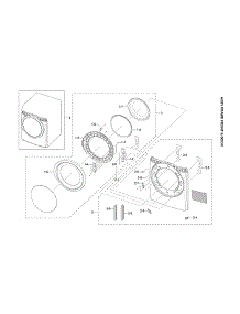Front Frame & Door Assy parts for Samsung Dryer DV42H5200GF/A3-03 from AppliancePartsPros.com