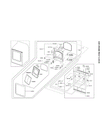 Front Frame & Door Assy parts for Samsung Dryer DV45K7100EW/A3-00 from AppliancePartsPros.com