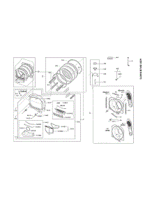 Drum Parts Assy parts for Samsung Dryer DV45K7100EW/A3-00 from AppliancePartsPros.com