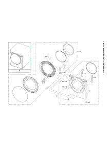 Front Frame & Door-Module Assy parts for Samsung Dryer DVE45B6300C/A3-00 from AppliancePartsPros.com