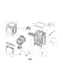 Main parts for Samsung Dryer DVE45R6100C/A3-00 from AppliancePartsPros.com