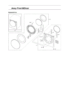 Front / Door Assy parts for Samsung Dryer DVE45R6300C/A3-00 from AppliancePartsPros.com