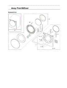 Front / Door Assy parts for Samsung Dryer DVE45R6300W/A3-00 from AppliancePartsPros.com
