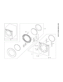 Front Frame & Door Assy parts for Samsung Dryer DVE45T6200W/A3-00 from AppliancePartsPros.com