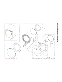 Front Frame / Door-Module Assy parts for Samsung Dryer DVE50A8500V/A3-00 from AppliancePartsPros.com