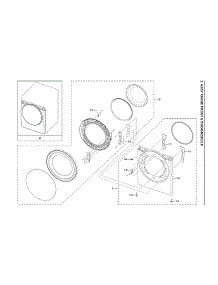 Front Frame & Door Module Assy parts for Samsung Dryer DVE50A8600E/A3-00 from AppliancePartsPros.com