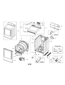Main parts for Samsung Dryer DVE50M7450W/A3-00 from AppliancePartsPros.com