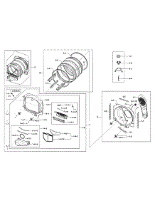 Drum parts for Samsung Dryer DVE50M7450W/A3-00 from AppliancePartsPros.com