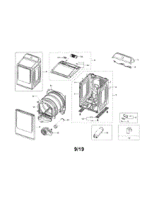 Main Unit parts for Samsung Dryer DVE50R5200W/A3-00 from AppliancePartsPros.com