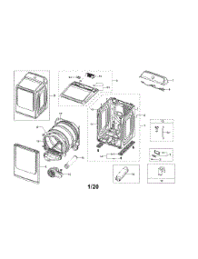 Main Unit parts for Samsung Dryer DVE50R5400V/A3-00 from AppliancePartsPros.com