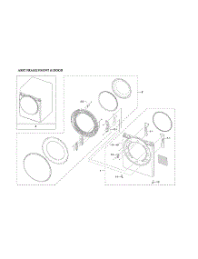 Front Frame / Door Assy parts for Samsung Dryer DVE50R8500V/A3-00 from AppliancePartsPros.com