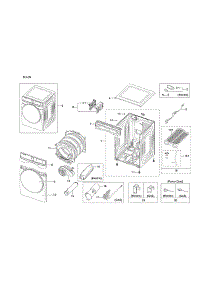 Main Unit Assy parts for Samsung Dryer DVE50R8500W/A3-00 from AppliancePartsPros.com