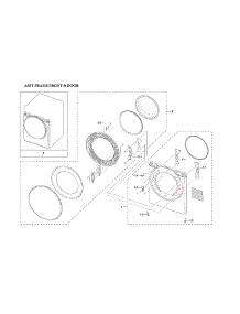 Front Frame / Door Assy parts for Samsung Dryer DVE50R8500W/A3-00 from AppliancePartsPros.com