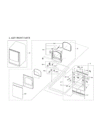 Front Parts Assy parts for Samsung Dryer DVE55A7300E/A3-00 from AppliancePartsPros.com