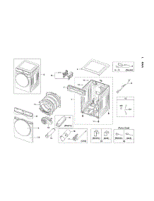Main Unit Assy parts for Samsung Dryer DVG45B6300W/A3-00 from AppliancePartsPros.com