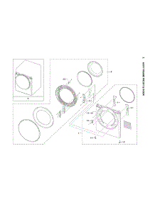 Front Frame & Door Assy parts for Samsung Dryer DVG45B6300W/A3-00 from AppliancePartsPros.com