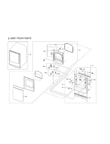 Front Parts Assy parts for Samsung Dryer DVG55A7300E/A3-00 from AppliancePartsPros.com