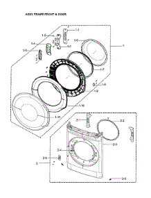 Front Frame & Door Assy parts for Samsung Dryer DVG60M9900V/A3-02 from AppliancePartsPros.com