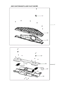 Exhaust Duct & Heater Duct Assy parts for Samsung Dryer DVG60M9900V/A3-02 from AppliancePartsPros.com