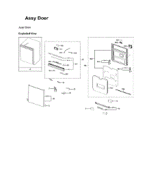 Door Assy parts for Samsung Dishwasher DW80B6060US/AA-00 from AppliancePartsPros.com