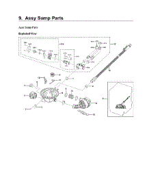 Sump Parts Assy parts for Samsung Dishwasher DW80B7070AP/AA-00 from AppliancePartsPros.com