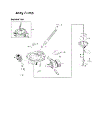 Sump Assy parts for Samsung Dishwasher DW80K7050US/AA-02 from AppliancePartsPros.com