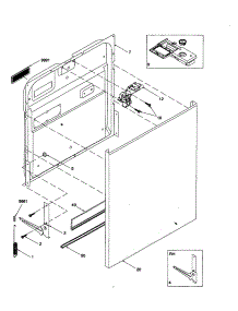 Door parts for Amana Dishwasher DWA53AL-P1318608W from AppliancePartsPros.com