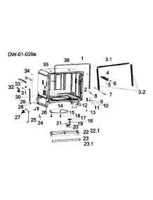 Cabinet parts for  Dishwasher DWL4035DBBB from AppliancePartsPros.com