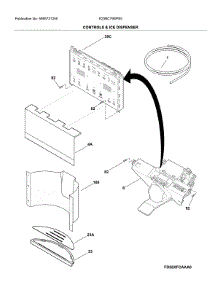 Dispenser parts for Electrolux Bottom-Mount Refrigerator E23BC79SPS5 from AppliancePartsPros.com
