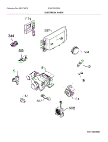 Electrical Parts parts for Electrolux Dishwasher E24ID75SPS3A from AppliancePartsPros.com