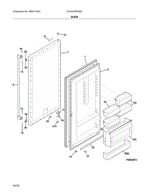 Door parts for Electrolux Upright Freezer E32AF85PQSD from AppliancePartsPros.com