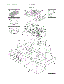 Cook Top parts for Electrolux Gas Cooktop E36GC76PRS4 from AppliancePartsPros.com