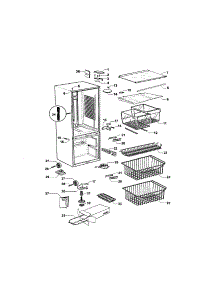 Cabinet parts for  Bottom-Mount Refrigerator E522 from AppliancePartsPros.com