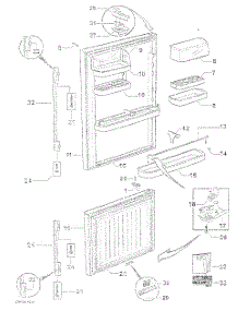 Door Assy parts for  Bottom-Mount Refrigerator E522BLXFDU-23218A from AppliancePartsPros.com