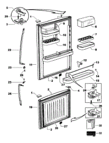 Door Assy parts for  Bottom-Mount Refrigerator E522BLXU-22273A from AppliancePartsPros.com