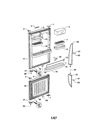 Doors parts for  Bottom-Mount Refrigerator E522BRE-22162A from AppliancePartsPros.com
