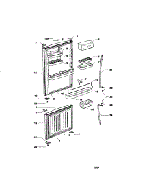 Doors parts for  Bottom-Mount Refrigerator E522BRM-21637A from AppliancePartsPros.com