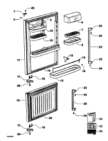 Door Assy parts for  Bottom-Mount Refrigerator E522BRXFD from AppliancePartsPros.com