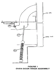 Figure 1 Oven Door Hinge Assembly parts for Dwyer Range E72SCR from AppliancePartsPros.com