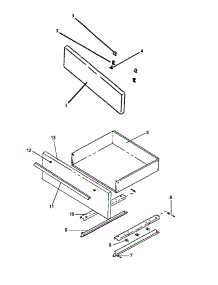 Fixed Panel Assy And Storage Drawer parts for Caloric Electric Range EBE26AA0-P1142474NW from AppliancePartsPros.com